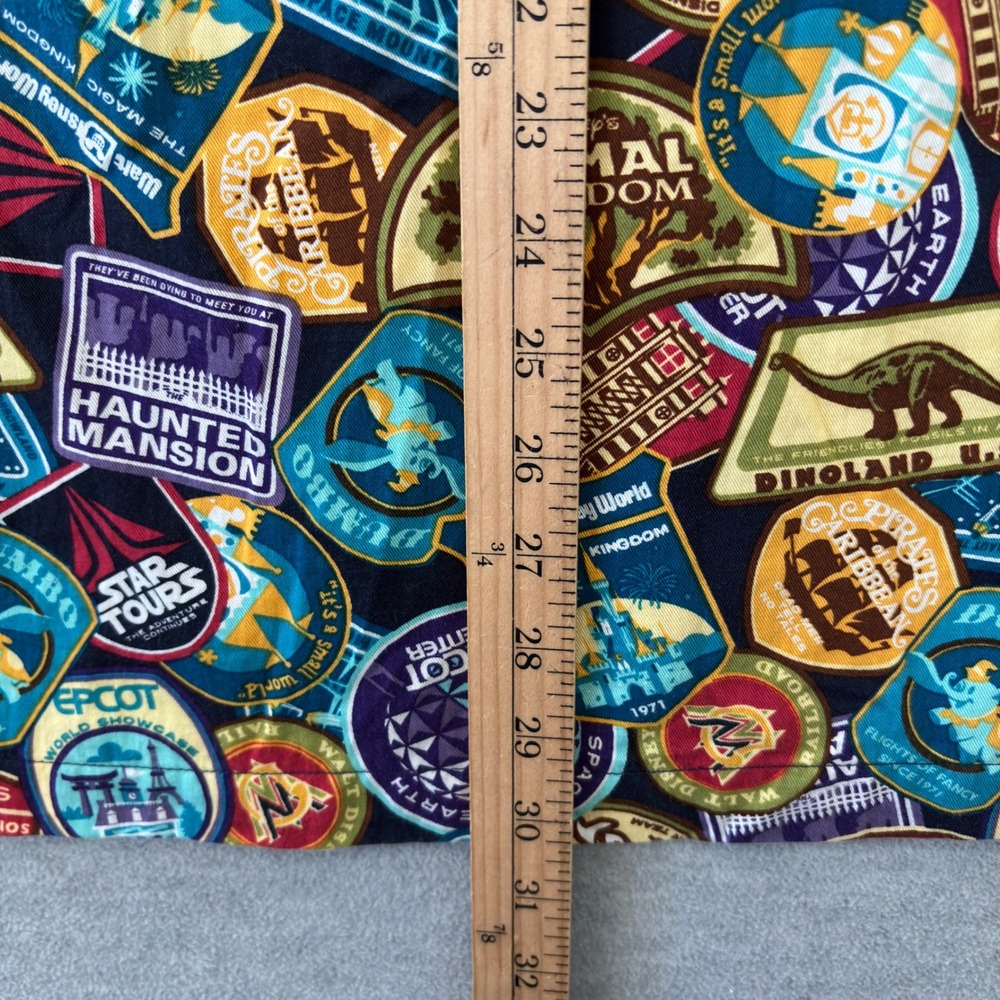 Disney Parks Men Large Attraction Patch All Over Print Button Down Shirt - Picture 6 of 7